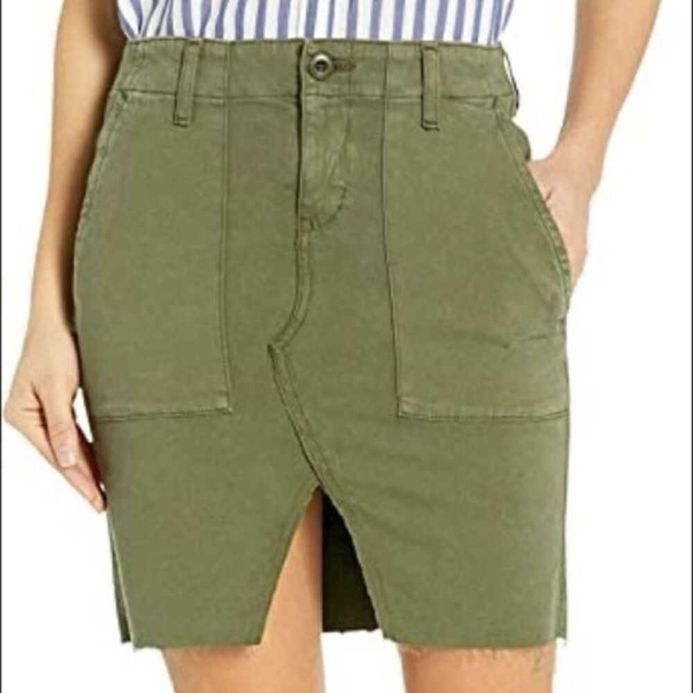 Hudson army green lulu military washed troop skirt 27